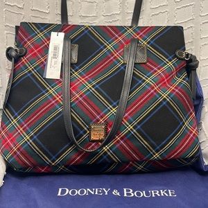 Dooney & Bourke  Victoria Tarten Shopper Handbag Red Black Plaid